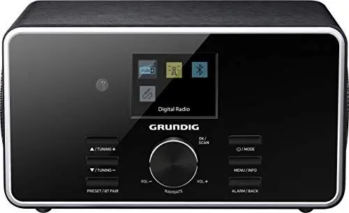 Produktbild: GRUNDIG DTR 4500 Digital Radio, DAB+, FM-Radio, RDS, 2.0 Stereo-Lautsprechersystem, Weckfunktion, TFT Farbdisplay, inkl. Fernbedienung, Bluetooth, Schwarz