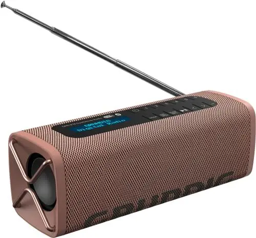 Produktbild: Grundig GBT Band Coffee - Bluetooth Lautsprecher mit DAB+ und FM Radio, 30 Meter Reichweite, mehr als 8 Std. Spielzeit, Akku 3.7 V mit 2000 mAh, Bluetooth version V5.0
