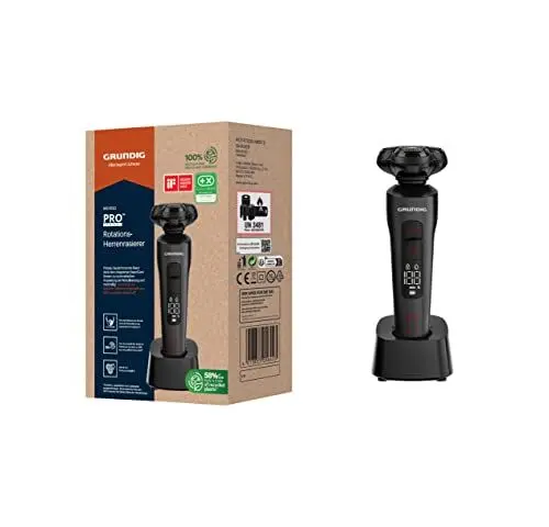 Produktbild: Grundig ProClub MS 9130 Herrenrasierer, BeardCare Sensor, Kunststoff des äußeren Gehäuses aus 61% recyceltem Kunststoff, Titanium Blades, Wet & Dry, Langhaarschneider, Mattschwarz/Rot