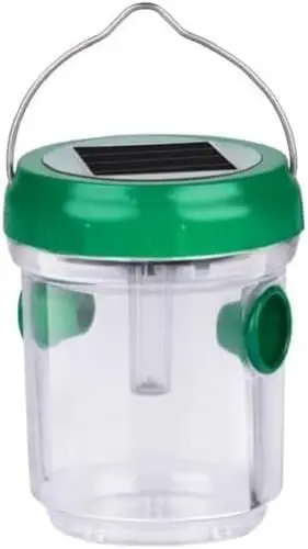 Produktbild: Grundig Wespenfalle mit Solarlampe – ⌀ 7 x 9 cm – 6 bis 8 Stunden aktiv mit Solarenergie – mit Aufhängehaken