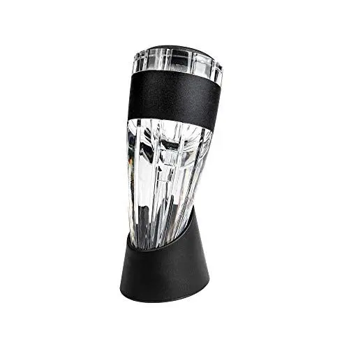 Produktbild: Grunwerg Aperiti Dekanter für Rotwein, Geschenkset für Liebhaber – schnelle Weinbelüftung, Acryl, schwarz, transparent
