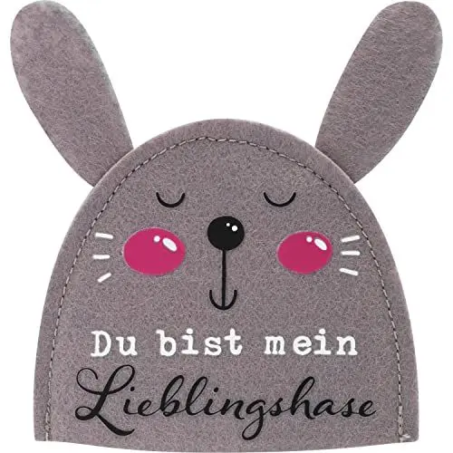 Produktbild: GRUSS & CO 47358 Eierwärmer Hase, Filz, Grau, Höhe 8 cm