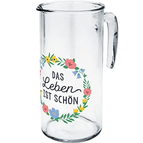 Produktbild: GRUSS & CO Glaskaraffe Motiv Garten: Mit Griff und Ausgießhilfe