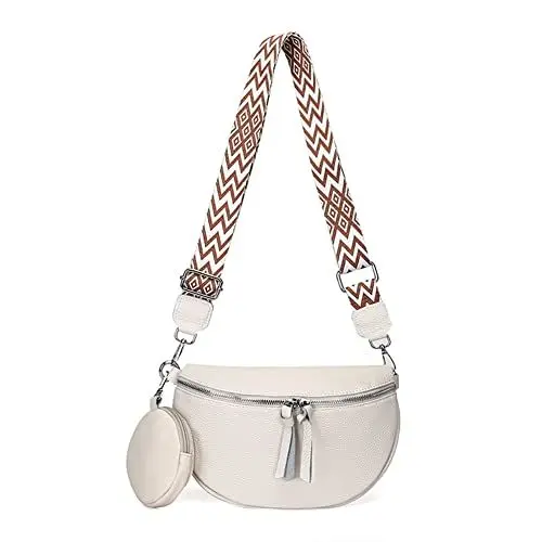 Produktbild: GSenhui Bauchtasche Damen Stylisch Gürteltasche Umhängetasche Klein Crossbody Bag Damen Breiter Gurt mit Geldbörse und Verstellbarer Schultergurt Hip Bag Leder Pendeln