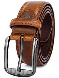 Produktbild: GSG SINCE 1998 Klassischer Ledergürtel für Herren - 37mm breit Gürtel Herren Leder Für Business und formelle Anlässe Gürtel für Männer Ledergürtel in Geschenkbox Braun 40-44 inch