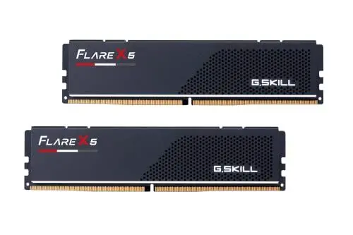 Produktbild: G.SKILL Flare X5 Series 32GB (2 x 16GB) 288pin SDRAM DDR5 6000 (PC5-48000) CL32-38-38-96 1, 35V Dual Channel Desktop Memory Modell F5-6000J3238F16GX2 -FX5 (Mattschwarz)
