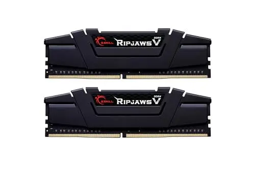 Produktbild: Gskill F4-3200C16D-16GVKB Memory D4 3200 16GB C16 RipV K2 2X 8GB, 1,35V, RipjawsV schwarz