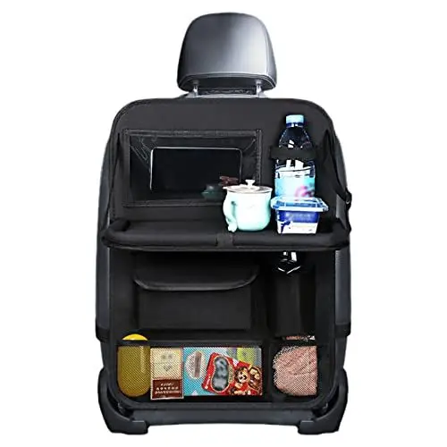 Produktbild: Gsrhzd Autositz Organizer, Rückenlehnenschutz, Organizer Rücksitz mit Faltbarem Auto Esstisch Durchsichtigem Tablethalter, für Kinder Reise Tägliche Gebrauch