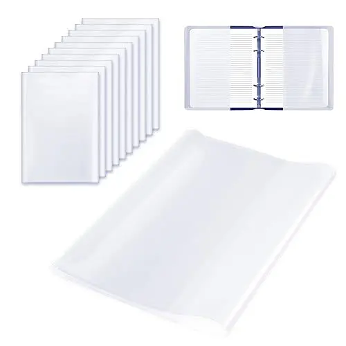 Produktbild: Gsrhzd Heftumschläge A4, 20 Stück A4 Transparent Buchumschlag, Wiederverwendbare und Verstellbare Durchsichtige Buchumschläge Schulbücher, Bucheinband, Buchschutzfolie, für Home Office Schule