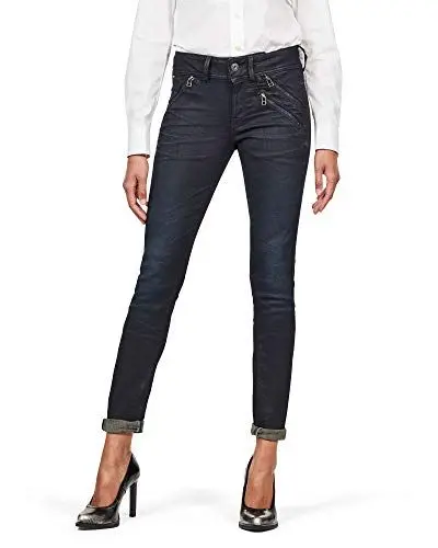Produktbild: G-STAR RAW Damen Lynn Biker Mid Skinny Jeans, Blau (worn in tidal cobler D15318-8968-A937), 24W / 30L