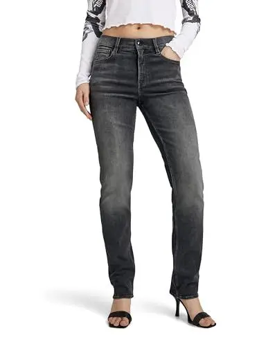 Produktbild: G-STAR RAW Damen Strace Straight Jeans, Schwarz (Worn in Black Moon D23951-D431-G108), 24W / 32L