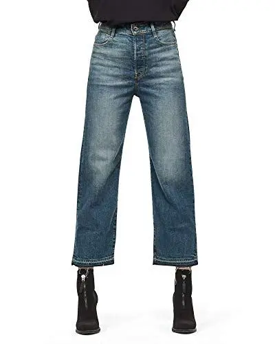 Produktbild: G-STAR RAW Damen Tedie Ultra High Straight Ripped Edge Ankle C Jeans
