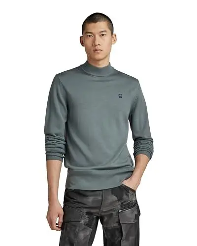 Produktbild: G-STAR RAW Herren Premium Core Mock Knitted Pullover, Grau (axis D21932-B692-5781), M