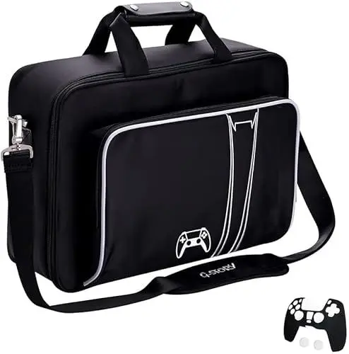Produktbild: G-STORY Tasche,Transporttasche,Tragetasche kompatibel mit PS5 Konsolen mit Reißverschlüsse aus Zinklegierungs,Tasche für Controller und Zubehör,Controller Skin *1 enthalten