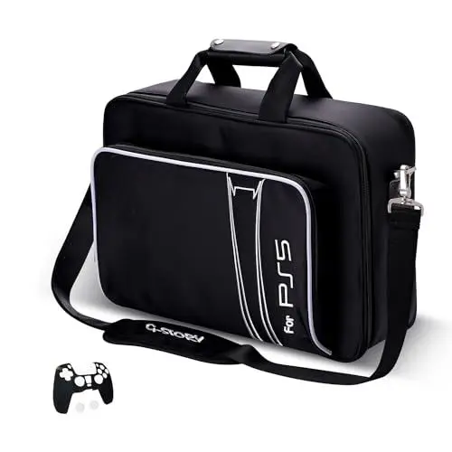 Produktbild: G-STORY Tragetasche für die Reise, kompatibel mit PS5 Slim, schützende Reisetasche für Playstation 5 Slim-Konsole, Controller und Zubehör, eine Controller-Hülle ist im Lieferumfang enthalten