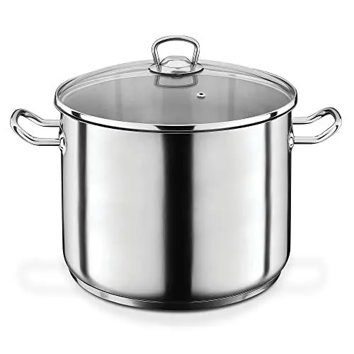 Produktbild: GSW 643437 Profi Jumbotopf mit Glasdeckel 28x25cm / ca. 15,0 Liter, Edelstahl, silber, 28 cm, 2-Einheiten