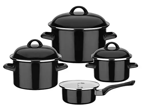 Produktbild: GSW Kochtopf-Set Black & White 7-teilig, 255134, Groß
