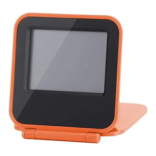 Produktbild: Gsycle Tabletop Reise-Digital wecker, Kleiner Digital wecker faltbar elektrische Uhr große Zahlen Anzeige mit Temperatur Kalender Datum Woche für Schlafzimmer (Orange)