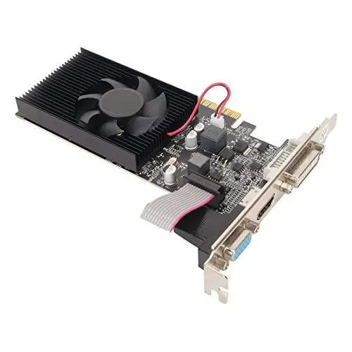 Produktbild: GT 210 Grafikkarte, 1 GB DDR3 64 Bit PCI Express 2.0 X 16 Video Grafikkarte mit HDMI DVI VGA Anschluss, Unterstützt DirectX10.1, Computer Grafikkarte mit Lüfter