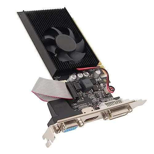Produktbild: GT 610 Grafikkarte, 2 GB DDR3 64 Bit PCI Express 1,1 X 16 Video Grafikkarte mit HDMI DVI VGA Anschluss, Grafikkarte mit Lüfter für Desktop Computer