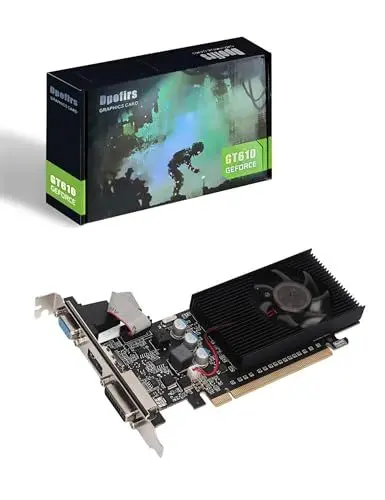 Produktbild: GT610 2GB DDR3 Grafikkarte, 64bit 810MHz 2GB DDR3 Grafikkarte, 2560x1600 PC Grafikkarte, PCI Express 2.0, DVI VGA HDMI Low Profile Grafikkarte, PLUA und Play