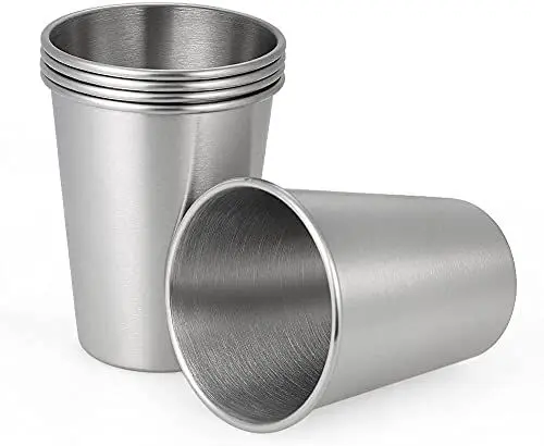 Produktbild: Gtell Set mit 5 Pint-Bechern aus Edelstahl für Outdoor-Camping, unzerbrechliche Becher für Erwachsene und Kinder (200 ml)