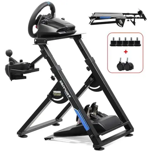 Produktbild: GTPLAYER Lenkradständer für Lenkrad Gaming Wheel Stand Racing Lenkradständer mit V1 V2 Schalthebelhalterung Neigungsverstellbares Gestell PS4 Xbox PC