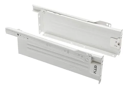 Produktbild: GTV, Metalbox PRESTIGE Schubladensystem, h=150mm l=450 mm, Weiß, Führungssystem, Rollenführungen mit verstellbarer Befestigung