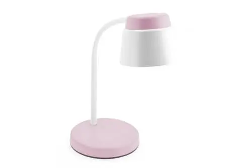 Produktbild: GTV Schreibtischlampe Helin, 350 Lumen, Leselicht 4000k, LED-schreibtischlampe, Nachttischlampe, Tischlampe, mit 150 cm Stromkabel, Rosa, stabil & modern