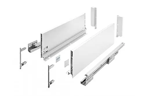 Produktbild: GTV Schubladensystem AXIS PRO I Schubkastengarnitur mit Vollauszug und integriete Dämpfung I Weiss I Belastbarkeit bis 40 kg I Soft-Close I Den freien Zugang I Breite: 350 mm I Höhe: 168 mm