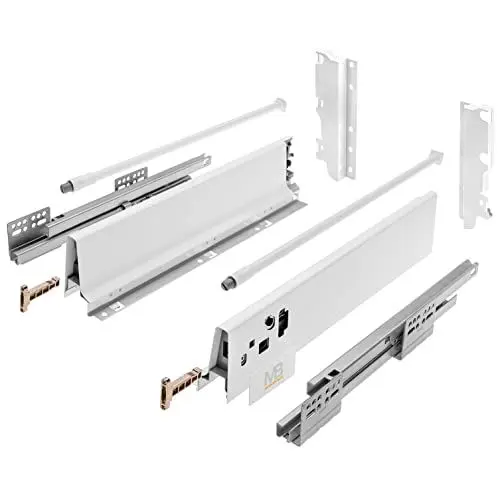 Produktbild: GTV - Modern Box Schublade I L=450mm H=210 mm I Weiss I Leises Schließen I Belastung bis zu 40 kg I Einfache Installation I Synchronisation des Fahrweges der Führungen I PB-D-KPL450C1