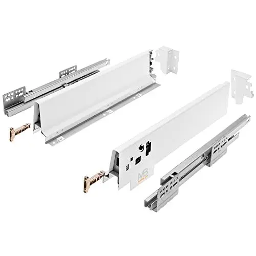 Produktbild: GTV - Modern Box Schublade I L=450mm H=83 mm I Weiss I Leises Schließen I Belastung bis zu 40 kg I Einfache Installation I Synchronisation des Fahrweges der Führungen I PB-D-KPL450A1
