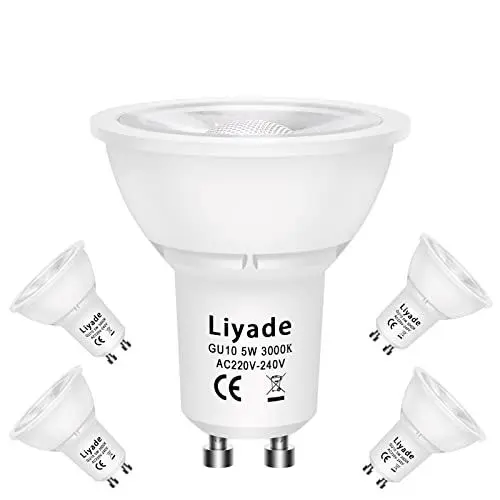 Produktbild: GU10 LED Lampe 5W Warmweiß 3000K, LED Leuchtmittel 450 Lumen, ersetzt 50W Halogenlampen, 120° Abstrahlwinkel Spotlight, 230V AC, Nicht Dimmbar, 5 Stück