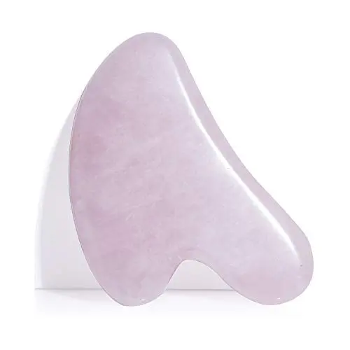 Produktbild: Gua Sha Stein Gesicht - Guasha Kratzmassage Gerät - Rosenquarz Gua Sha Jawline - Traditionelles Schälgerät für Anti-Aging - Rose Gua Sha Stone - 100% Natürlicher Rosa Quarzstein Guasha von Sandine
