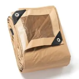 Produktbild: GUARD SHIELD Abdeckplane mit Ösen Wasserdicht 5m x 6m Beige/Khaki Multifunktionale Polyester-Plane 120g/㎡ Gewebeplane Schutzplane Allzweckplane, Reißfest, UV-stabilisiert