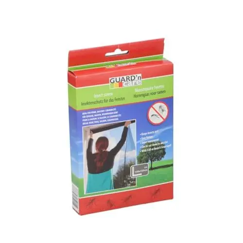 Produktbild: Guard'n care 9365786 Fliegengitter für Fenster-Zuschneidbares Moskitonetz-Mückenschutz ohne Bohren-Fliegen Netz Schwarz, 130 cm x 150 cm