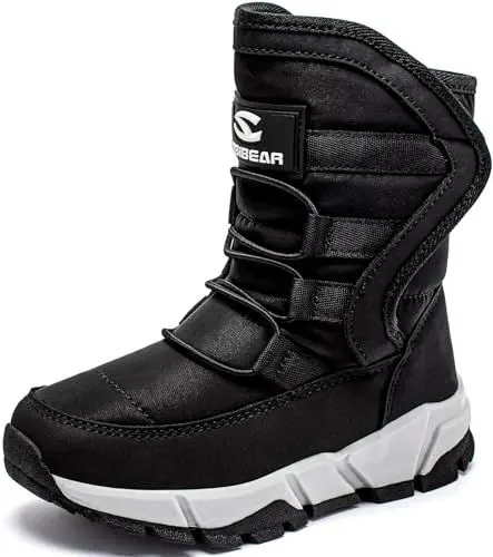 Produktbild: GUBARUN Schneestiefel Jungen Mädchen Winterstiefel Kinder Winter Outdoor Wasserdicht Warme Stiefel（N-All Schwarz, EU 35