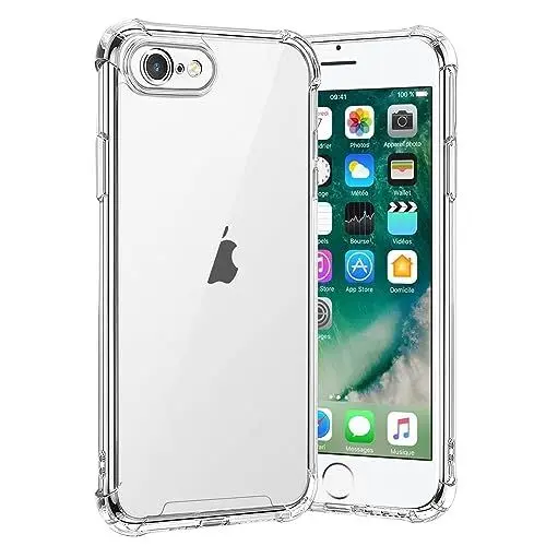 Produktbild: gueche Hülle für iPhone 7, iPhone 8 und iPhone se 2020, iPhone se 2022, Durchsichtig Schutzhülle mit Weiche Silikon Handyhülle, iPhone SE3 2022/SE2 2020 Cover, Transparent Bumper Case Cover
