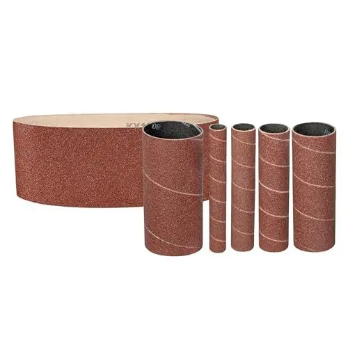 Produktbild: Güde 38366 Schleifzubehör-Set K240 6-tlg. (passend zu Güde #38353 Spindel-Bandschleifmaschine GSBSM 450) Rot