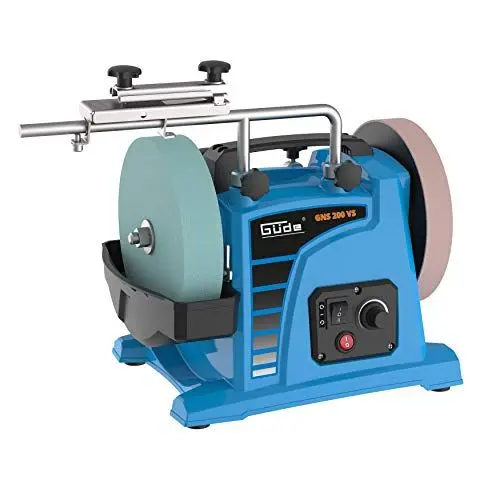 Produktbild: Güde 55247 GNS 200 VS Nassschleifer (230 V, 120 W, 200 mm Trocken- und Nass-schleifscheibe), Blau,45,5 x 28 x 37 cm