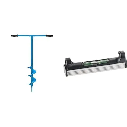 Produktbild: Güde 94136 GH 150 Handerdbohrer Erdlochbohrer Pfahlbohrer Pflanzbohrer für Löcher bis 150mm Ø, Blau & kwb Schnur-Wasserwaage für Richtschnüre/Maurerarbeiten und Pflaster-Arbeiten, 78 mm