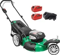 Produktbild: Güde Akku Rasenmäher Trike 460/40-5.0 S (40 V, 46 cm Schnittbreite, 40 l Grasfangsack mit Füllstandsanzeige, 6-fach Höhenverstellung, inkl. 2x 2,5 Ah Akku und 1 h Schnellladegerät, bürstenloser Motor)