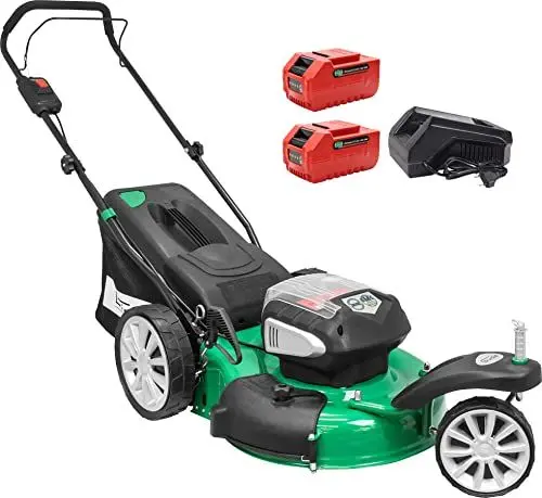Produktbild: Güde Akku Rasenmäher Trike 460/40-5.0 S (40 V, 46 cm Schnittbreite, 40 l Grasfangsack mit Füllstandsanzeige, 6-fach Höhenverstellung, inkl. 2x 2,5 Ah Akku und 1 h Schnellladegerät, bürstenloser Motor)