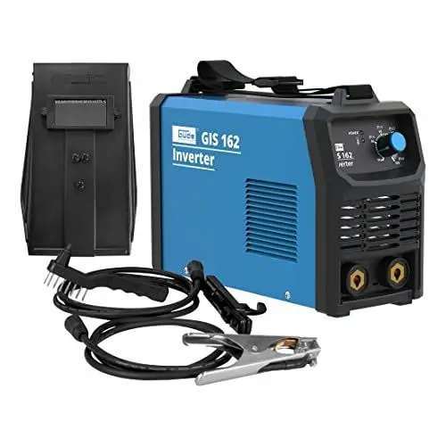 Produktbild: Güde Inverter Schweißgerät GIS 162 (230 V, 15,5 W Leerlaufleistung, 5,0 kVA max. Netzleistung, 10-160 A Regelbereich Schweißstrom, inkl. Elektrodenhalter, Masseklemme, Schlackenhammer & Schweißschild)
