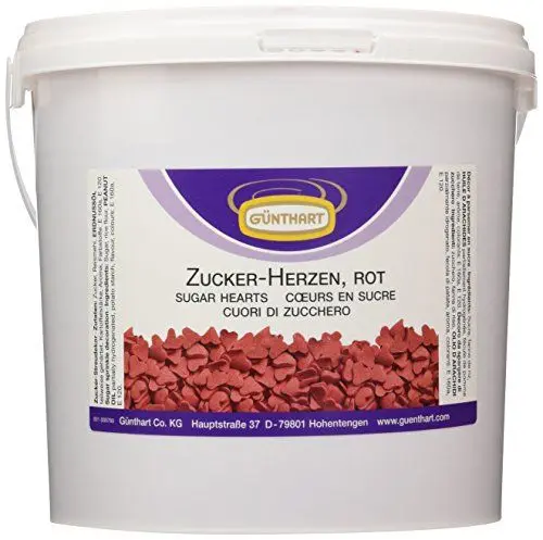 Produktbild: Günthart Streudeko aus Zucker, Herzen in roter Farbe, 1er Pack (1 x 1.5 kg)