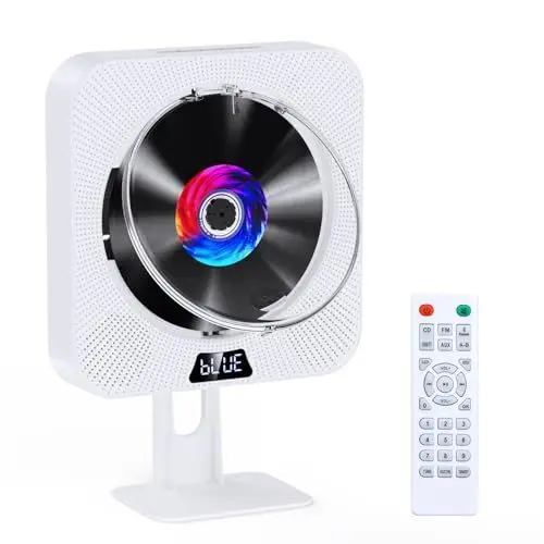 Produktbild: Gueray CD Player mit Bluetooth Desktop CD Player Wandmontierbarer CD Player mit LCD Display Fernbedienung Home Audio Boombox FM Radio USB AUX Eingang