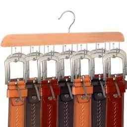Produktbild: Gürtel Aufhänger, Gürtel Organizer für Schrank, Gürtel Halter für Lagerung,Robuste Holz Krawatte Gürtel Rack für Schrank Organizer,14 Drehbare Haken für Krawatte Tank Tops,Camisoles