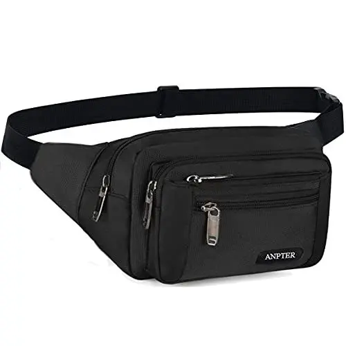 Produktbild: Gürteltasche Bauchtasche Hüfttasche Herren Damen Bum Größerer Kapazität Fanny Pack Hüfte Waist Bag Hip Fahrrad Brusttasche Outdoor Sport Laufen Joggen Wandern(Schwarz Mode-Hüfttaschen)