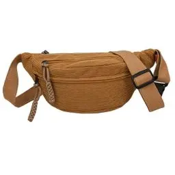 Produktbild: Gürteltasche Damen Bauchtasche Mode Hüfttasche Damen Geldbörse Ovalen Taschen Umhängetasche Mini Gürteltasche für Reise Wanderung und Alle Outdoor-aktivitäten (Braun Bauchtasche Damen Cord)