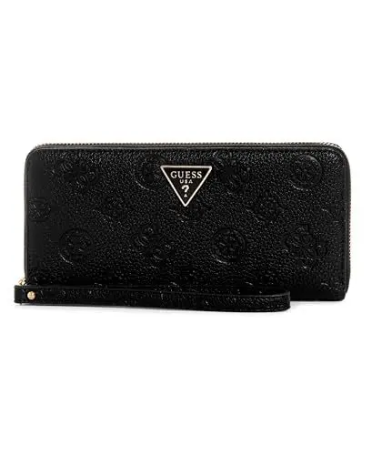 Produktbild: GUESS Damen Cresidia Around Large Zip Wallet Clutch, Schwarz, Einheitsgröße
